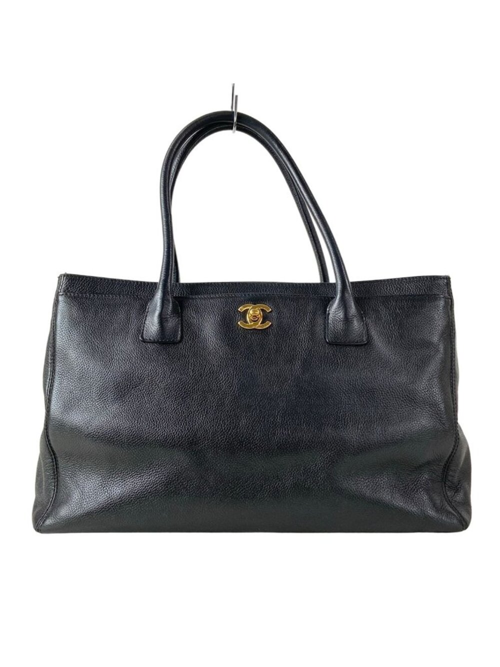 Chanel Tote Bag Executive Line Black Gold Leather